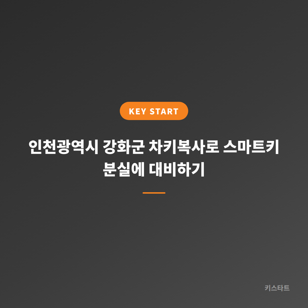 인천광역시 강화군 차키복사로 스마트키 분실에 대비하기