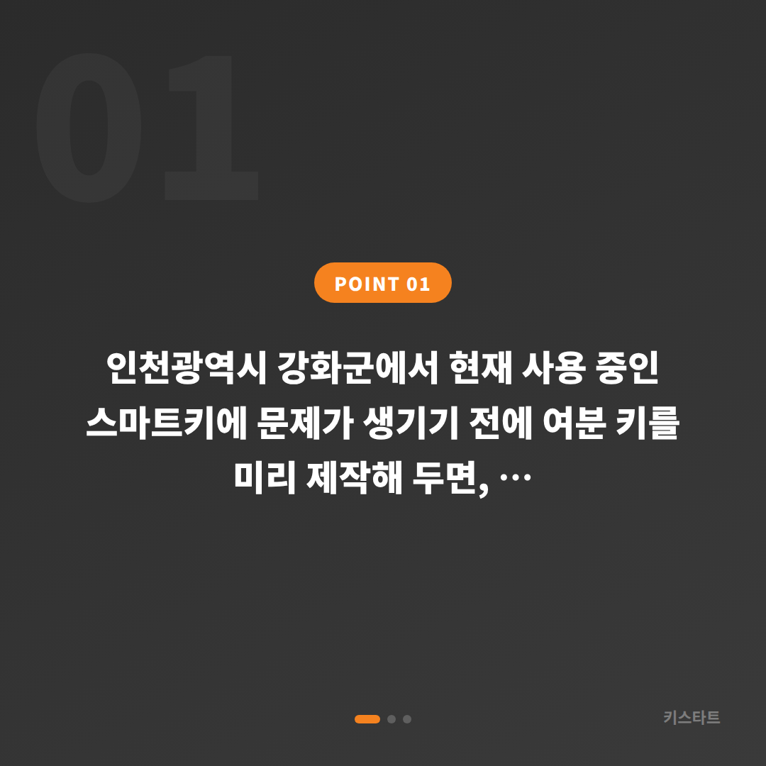 인천광역시 강화군 차키복사로 스마트키 분실에 대비하기 - 상황 요약