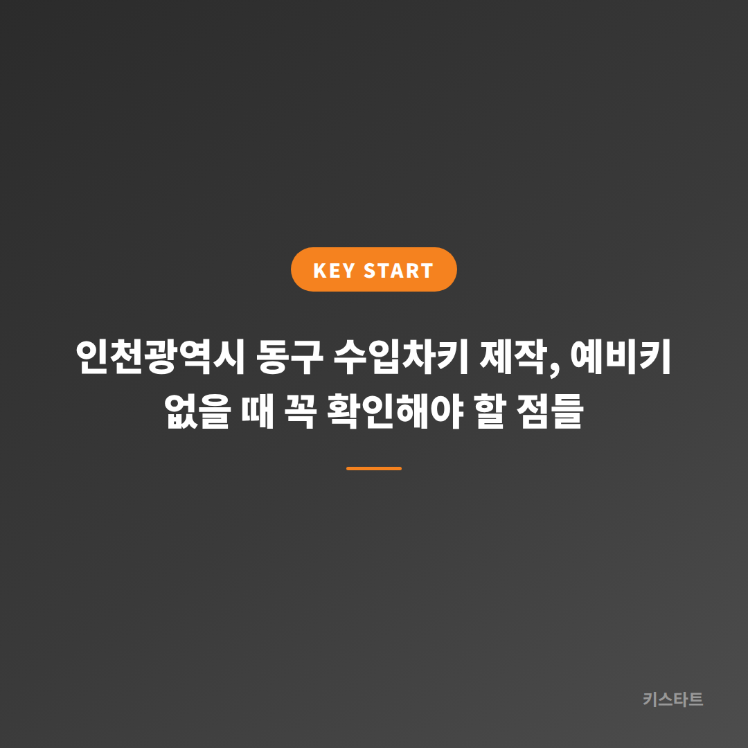 인천광역시 동구 수입차키 제작, 예비키 없을 때 꼭 확인해야 할 점들