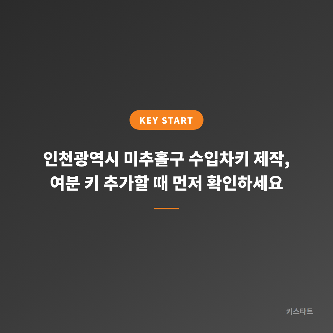 인천광역시 미추홀구 수입차키 제작, 여분 키 추가할 때 먼저 확인하세요