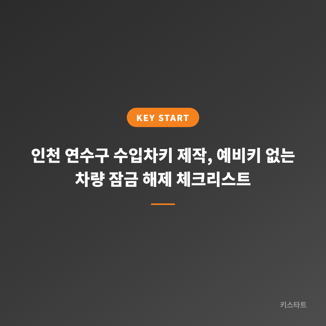 인천 연수구 수입차키 제작, 예비키 없는 차량 잠금 해제 체크리스트 대표 이미지