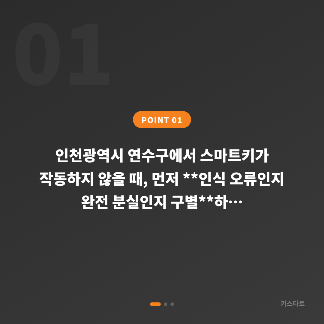 인천광역시 연수구 스마트키 차키분실 인식 오류와의 구별법 - 상황 요약
