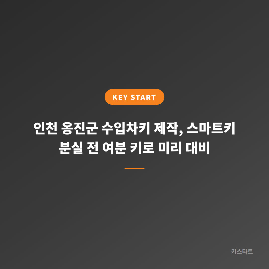 인천 옹진군 수입차키 제작, 스마트키 분실 전 여분 키로 미리 대비