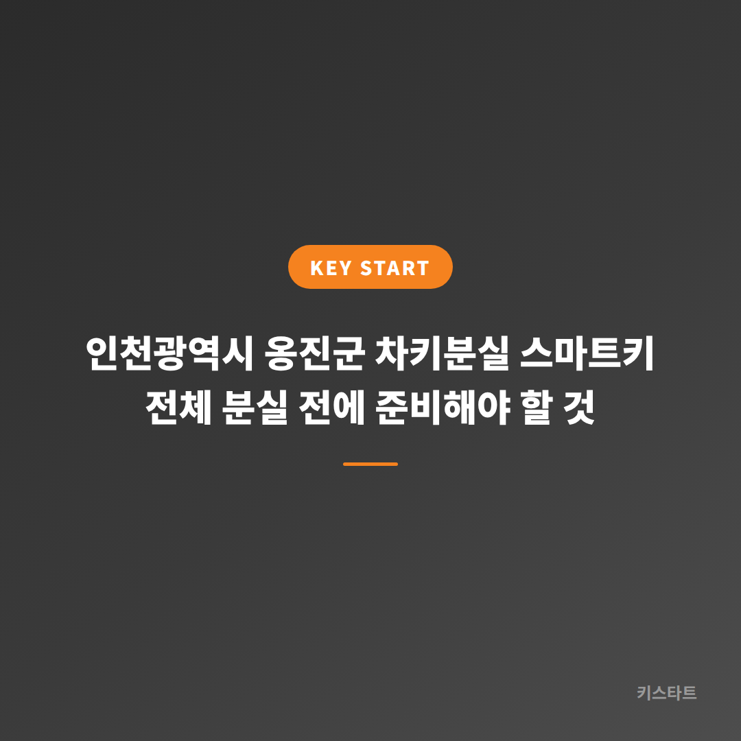 인천광역시 옹진군 차키분실 스마트키 전체 분실 전에 준비해야 할 것