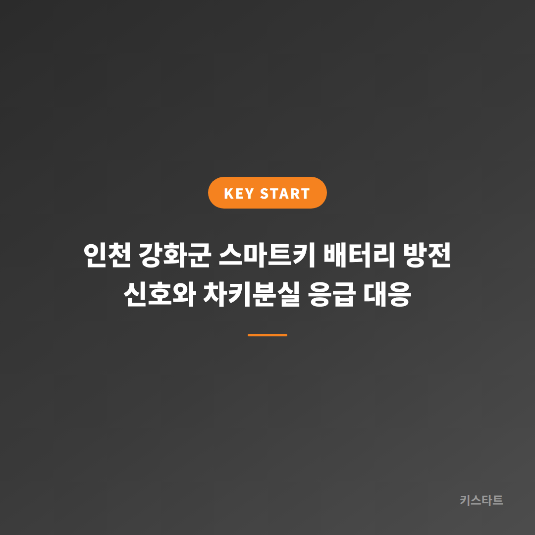 인천 강화군 스마트키 배터리 방전 신호와 차키분실 응급 대응