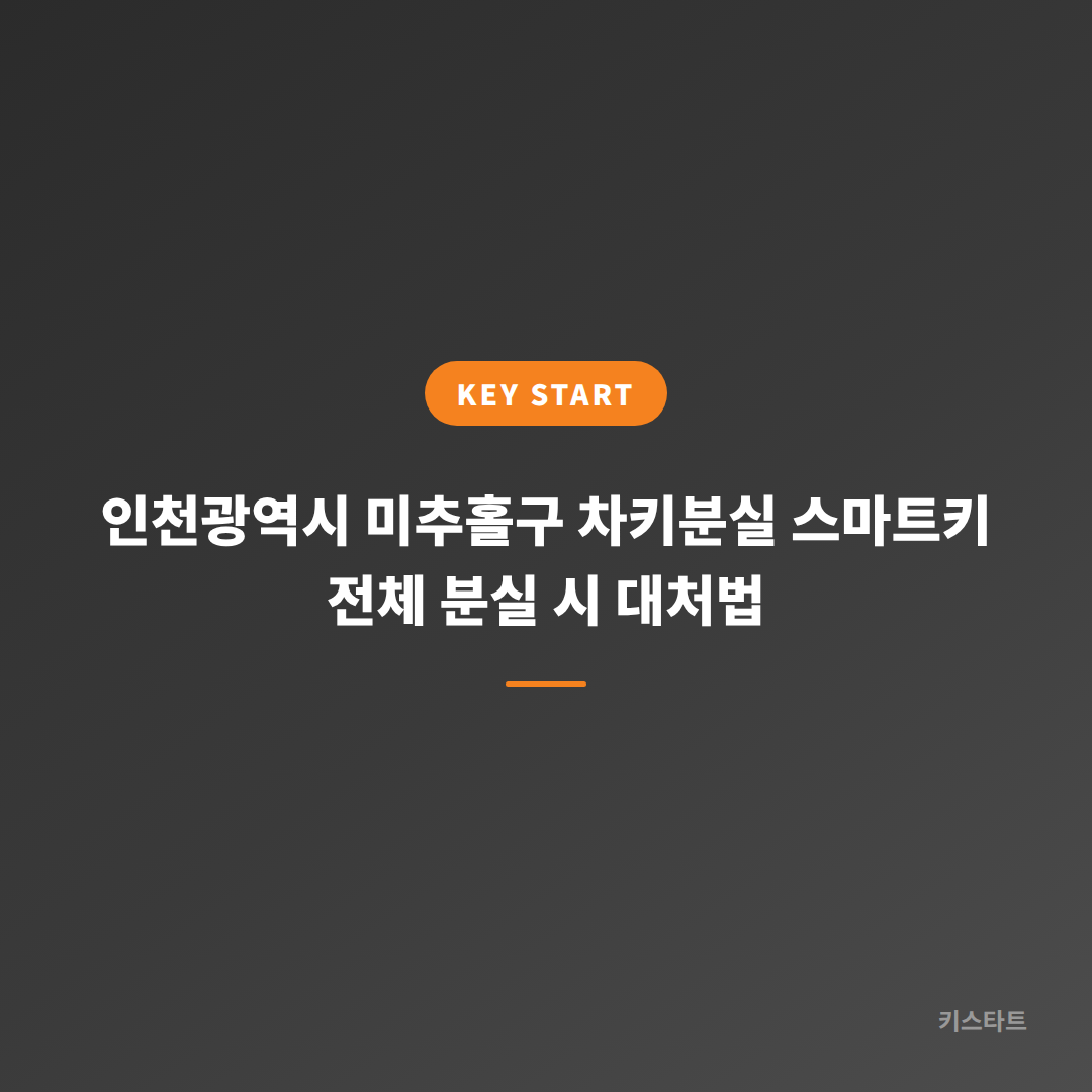 인천광역시 미추홀구 차키분실 스마트키 전체 분실 시 대처법 대표 이미지