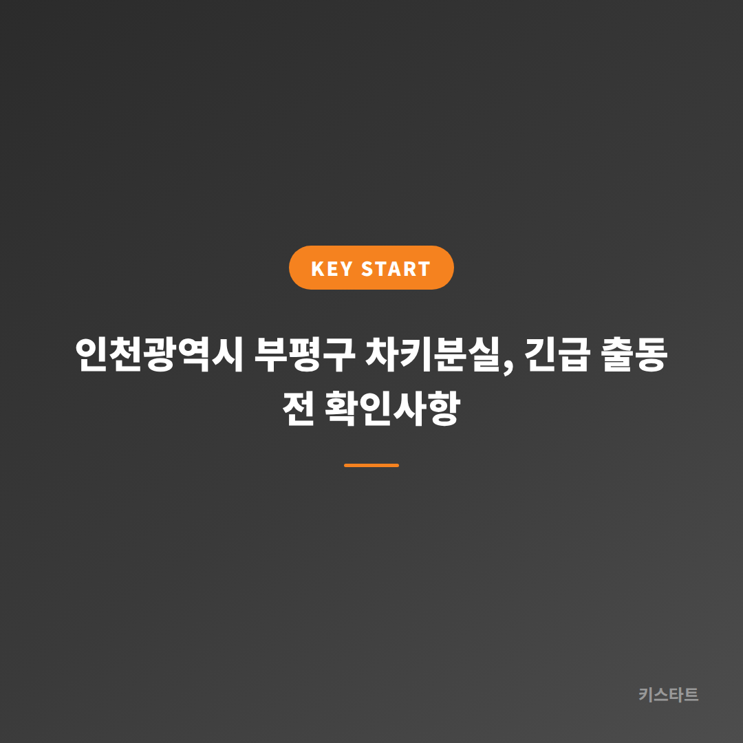 인천광역시 부평구 차키분실, 긴급 출동 전 확인사항