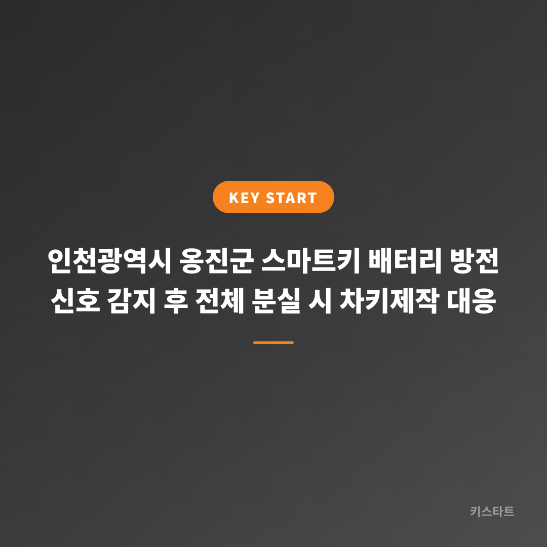 인천광역시 옹진군 스마트키 배터리 방전 신호 감지 후 전체 분실 시 차키제작 대응