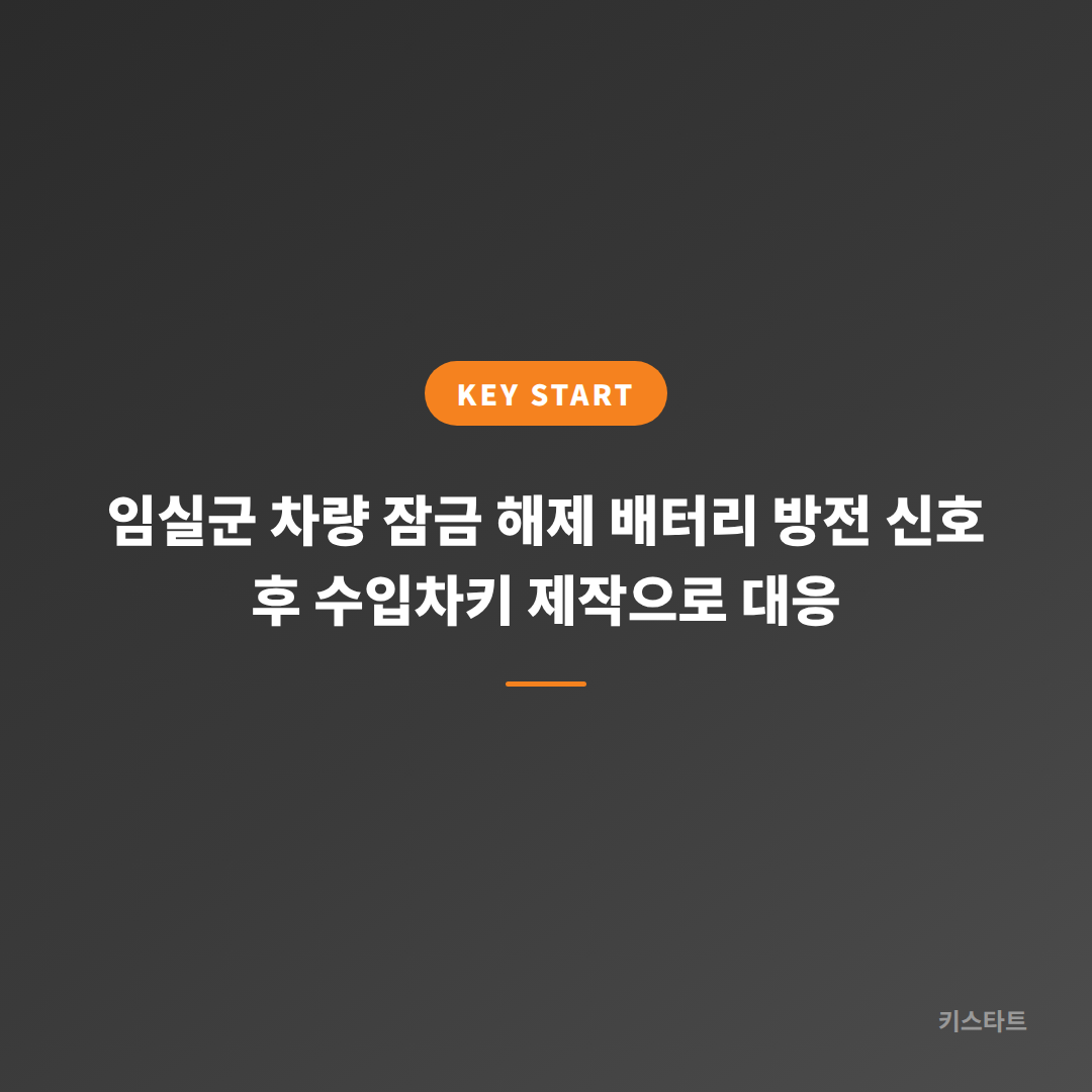 임실군 차량 잠금 해제 배터리 방전 신호 후 수입차키 제작으로 대응