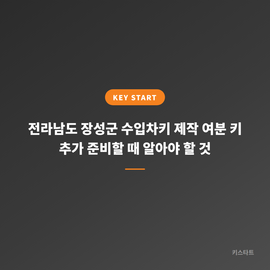 전라남도 장성군 수입차키 제작 여분 키 추가 준비할 때 알아야 할 것 대표 이미지