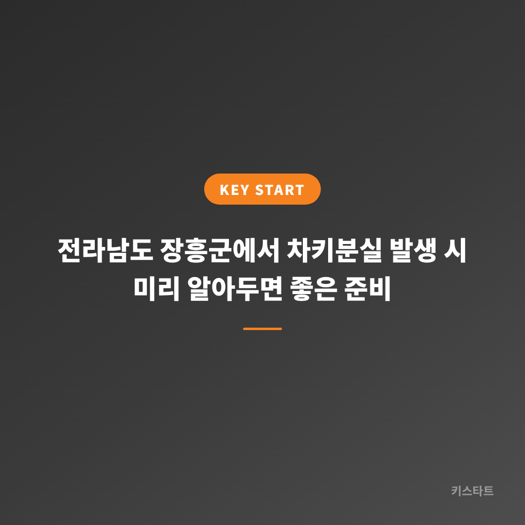 전라남도 장흥군에서 차키분실 발생 시 미리 알아두면 좋은 준비 대표 이미지