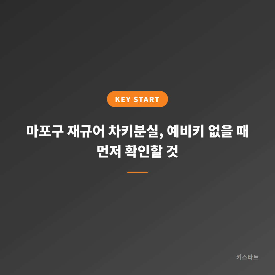 마포구 재규어 차키분실, 예비키 없을 때 먼저 확인할 것