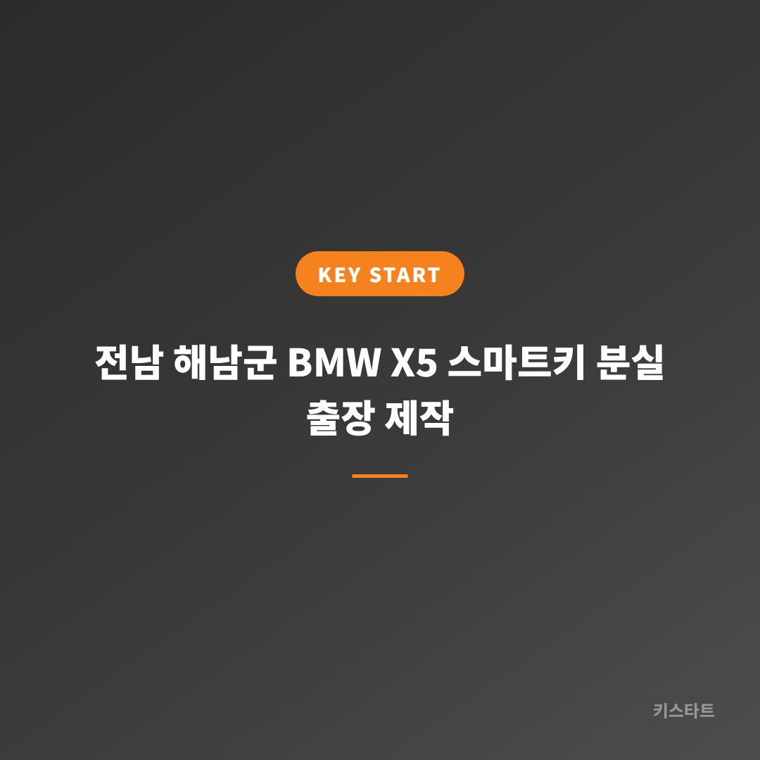 전남 해남군 BMW X5 스마트키 분실 출장 제작 대표 이미지