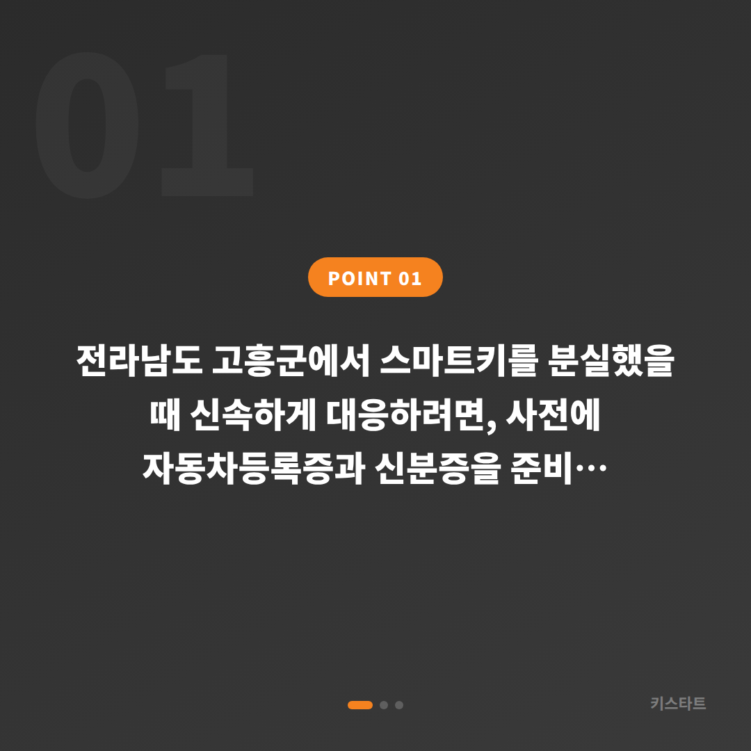 전라남도 고흥군 스마트키 분실 전 준비, 차키제작 대비 체크리스트 - 상황 요약