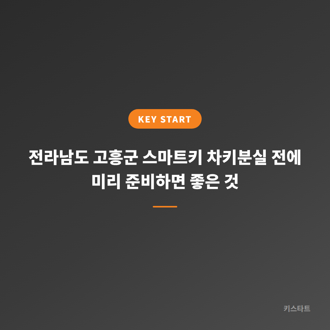 전라남도 고흥군 스마트키 차키분실 전에 미리 준비하면 좋은 것