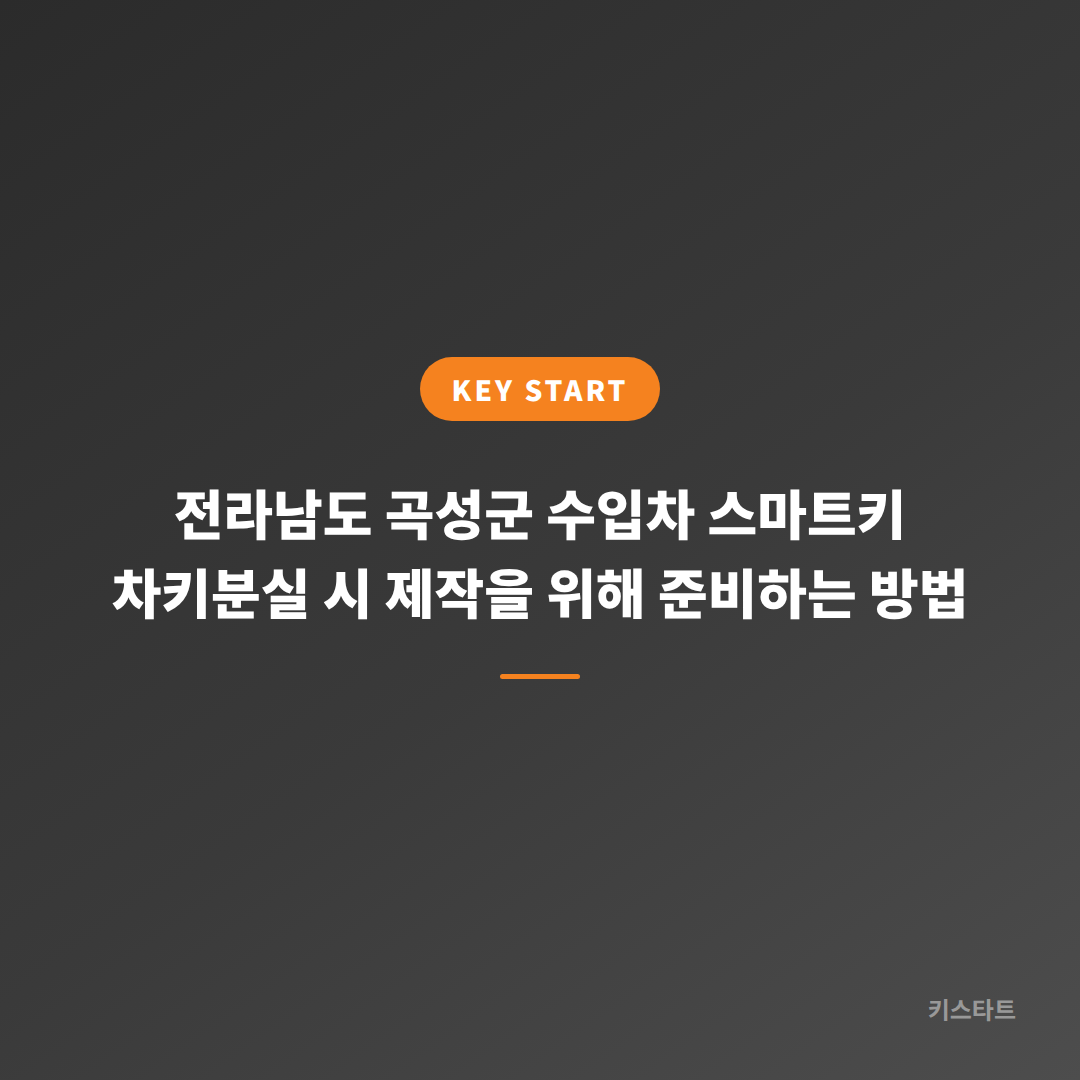 전라남도 곡성군 수입차 스마트키 차키분실 시 제작을 위해 준비하는 방법