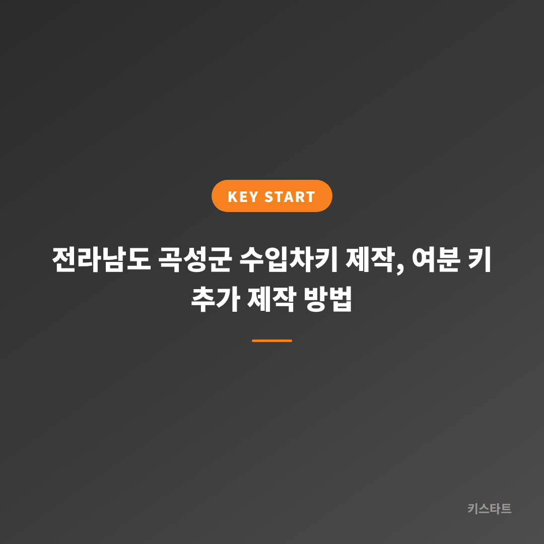 전라남도 곡성군 수입차키 제작, 여분 키 추가 제작 방법
