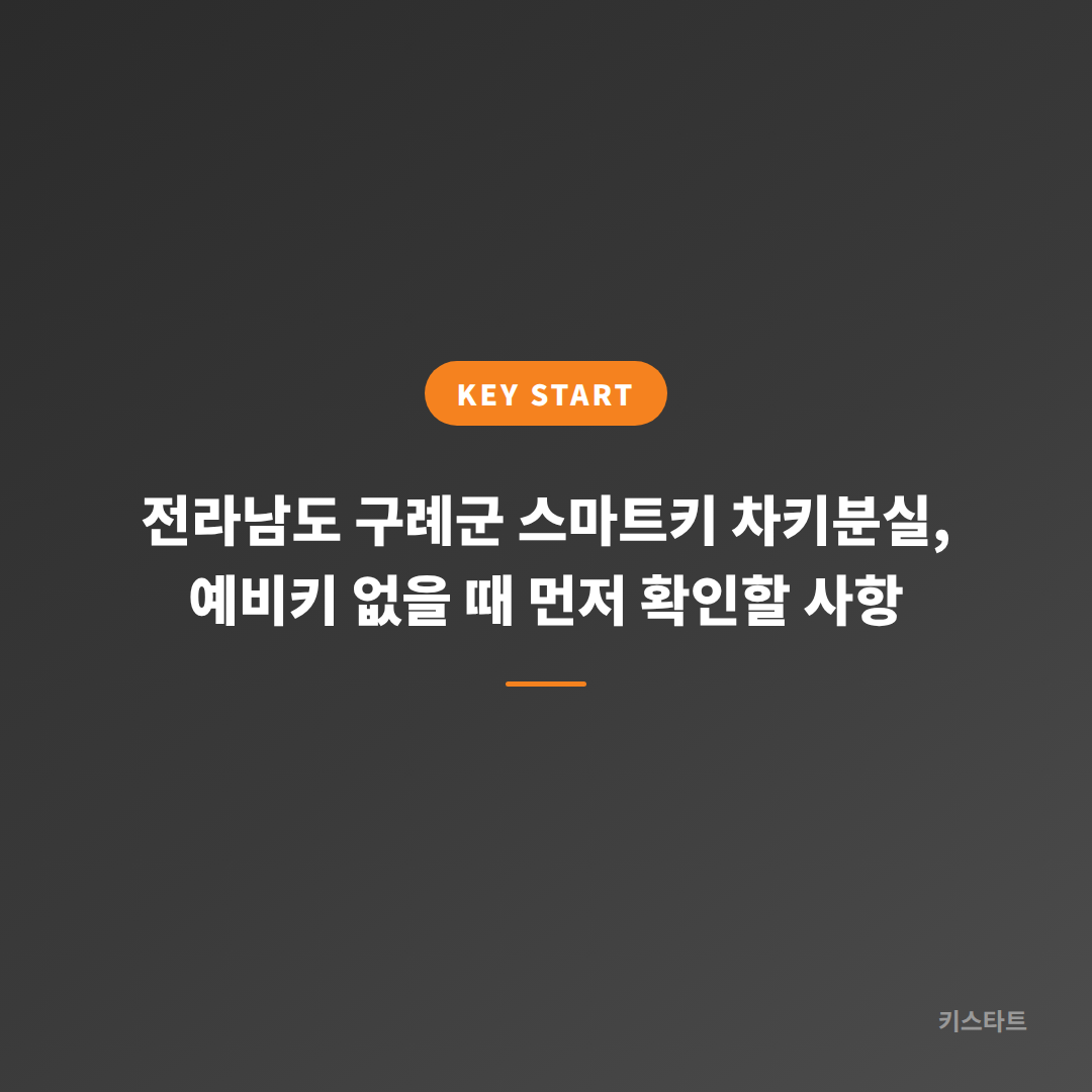 전라남도 구례군 스마트키 차키분실, 예비키 없을 때 먼저 확인할 사항