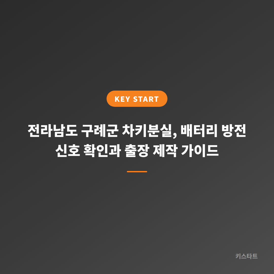 전라남도 구례군 차키분실, 배터리 방전 신호 확인과 출장 제작 가이드