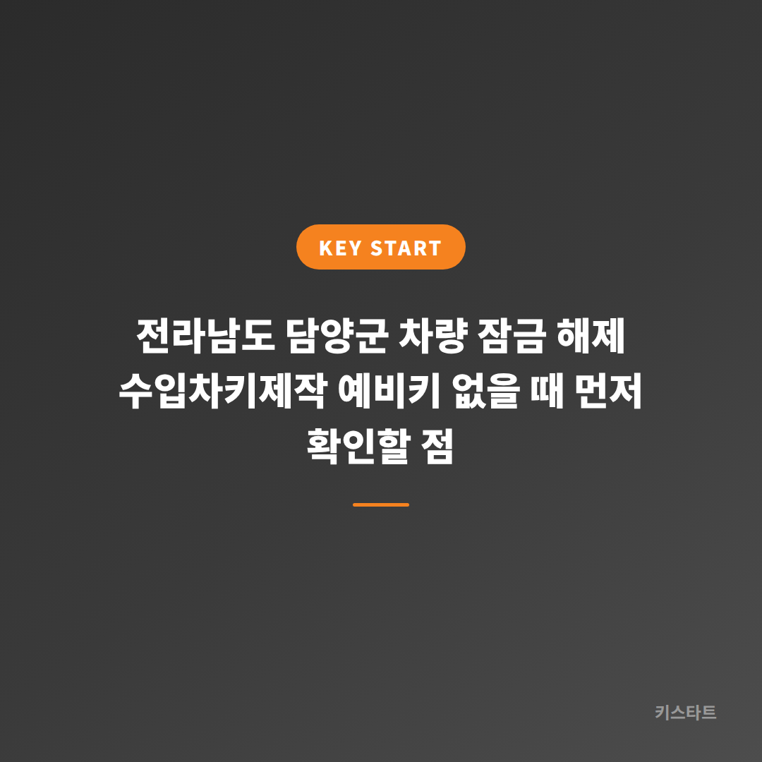 전라남도 담양군 차량 잠금 해제 수입차키제작 예비키 없을 때 먼저 확인할 점