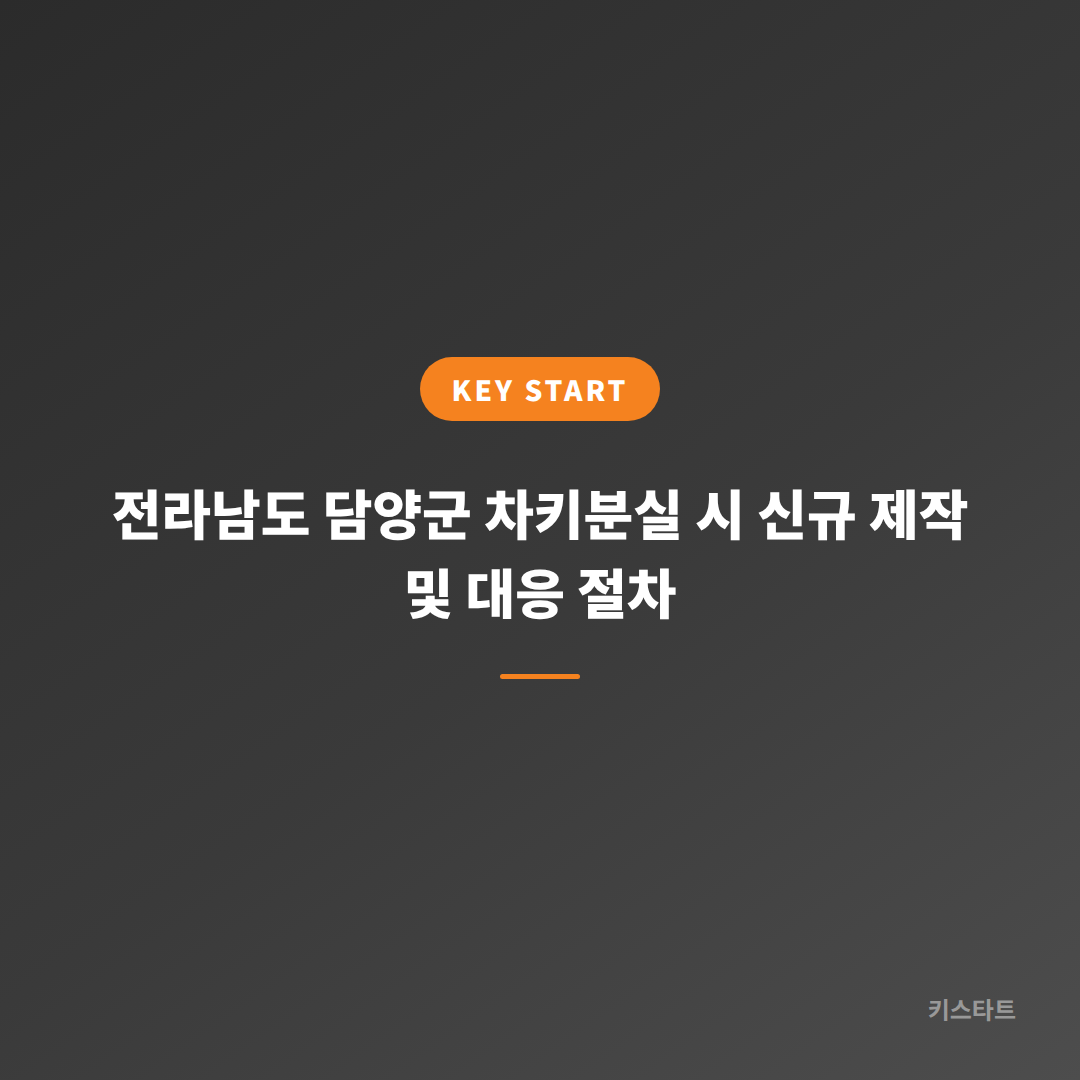 전라남도 담양군 차키분실 시 신규 제작 및 대응 절차