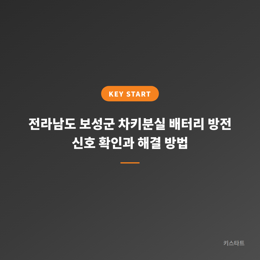 전라남도 보성군 차키분실 배터리 방전 신호 확인과 해결 방법
