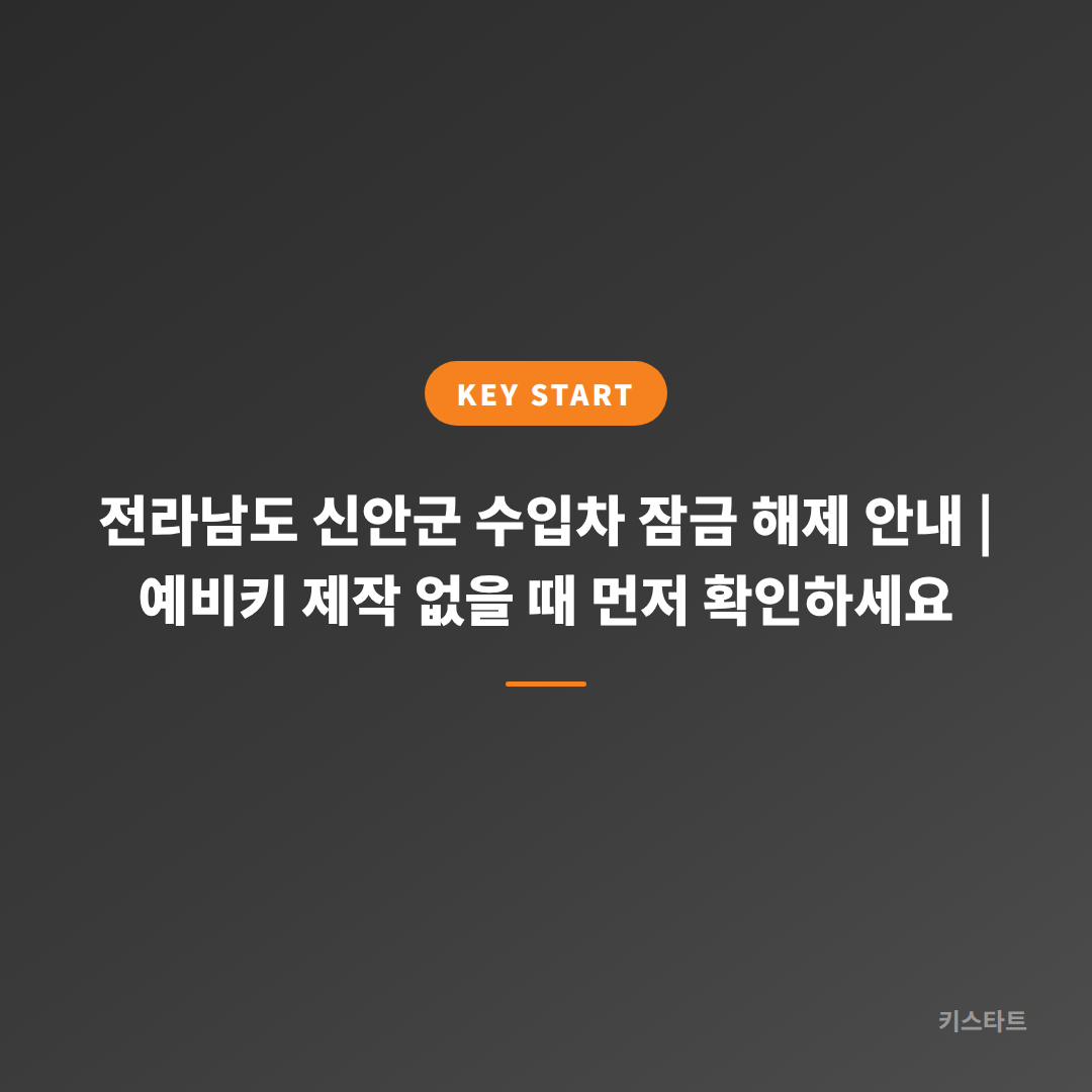 전라남도 신안군 수입차 잠금 해제 안내 | 예비키 제작 없을 때 먼저 확인하세요