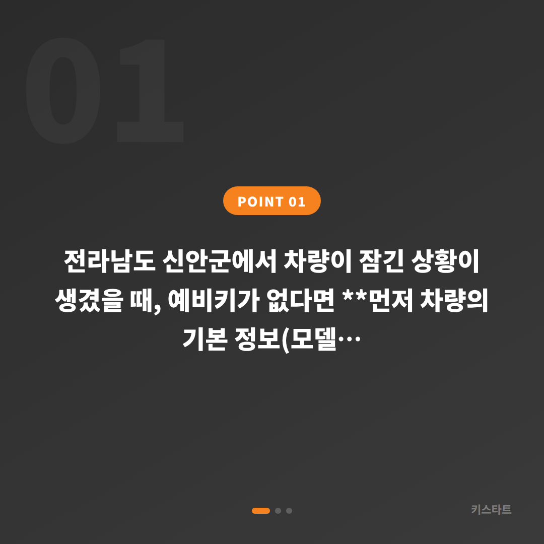 전라남도 신안군 수입차 잠금 해제 안내 | 예비키 제작 없을 때 먼저 확인하세요 - 상황 요약