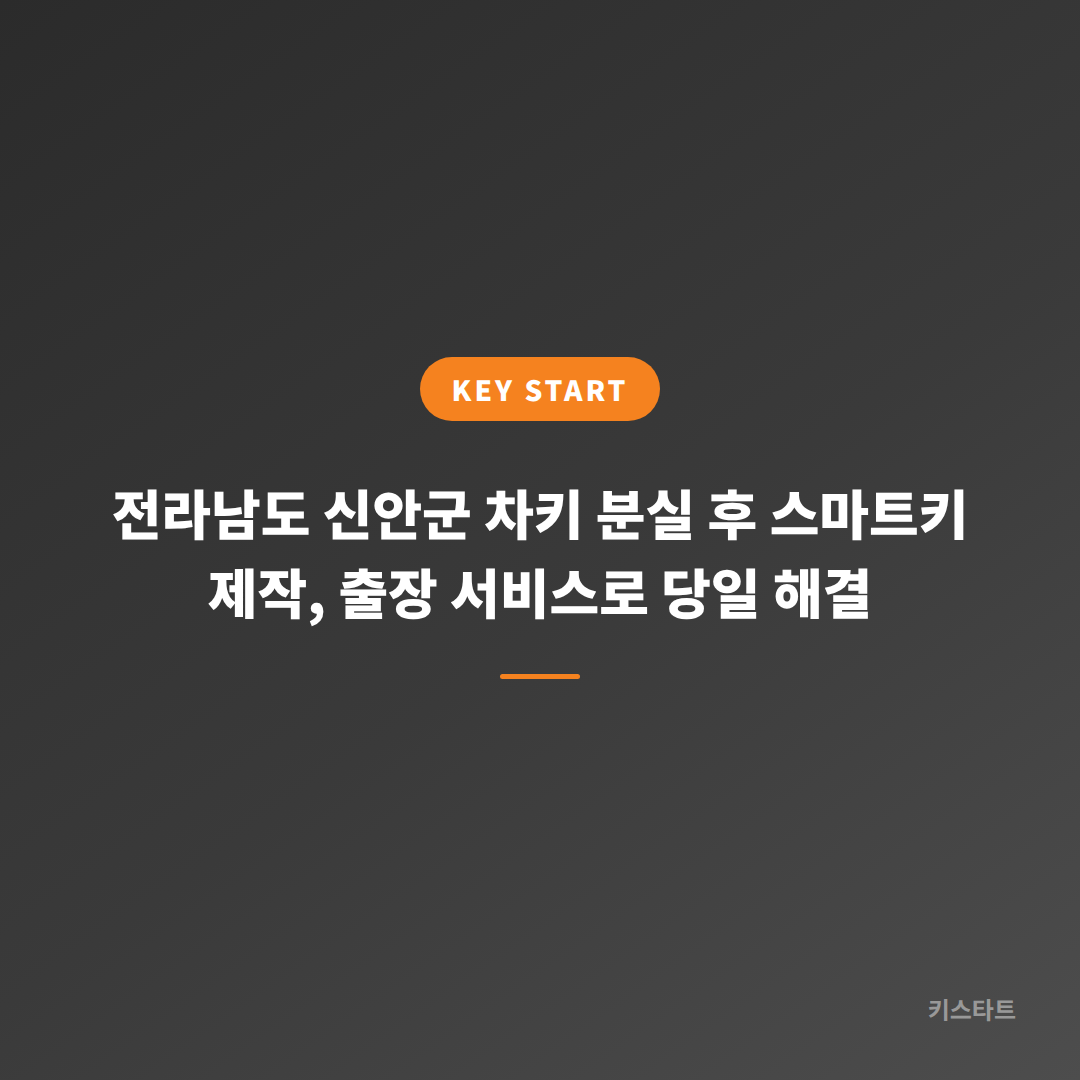 전라남도 신안군 차키 분실 후 스마트키 제작, 출장 서비스로 당일 해결