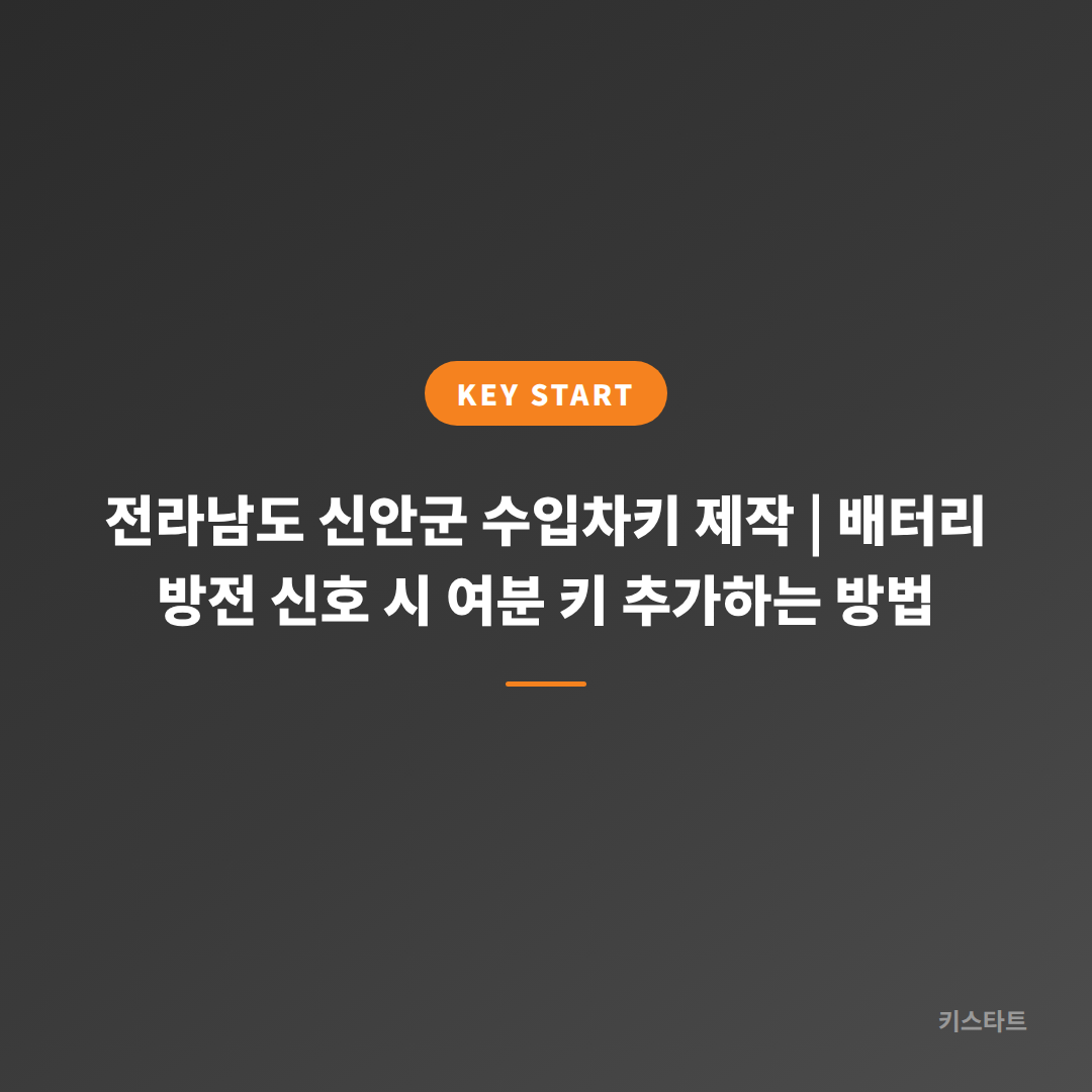전라남도 신안군 수입차키 제작 | 배터리 방전 신호 시 여분 키 추가하는 방법