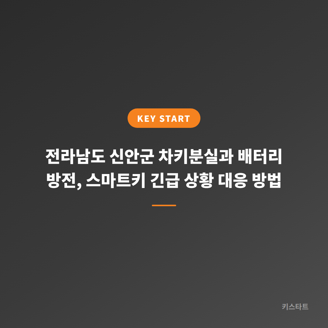 전라남도 신안군 차키분실과 배터리 방전, 스마트키 긴급 상황 대응 방법