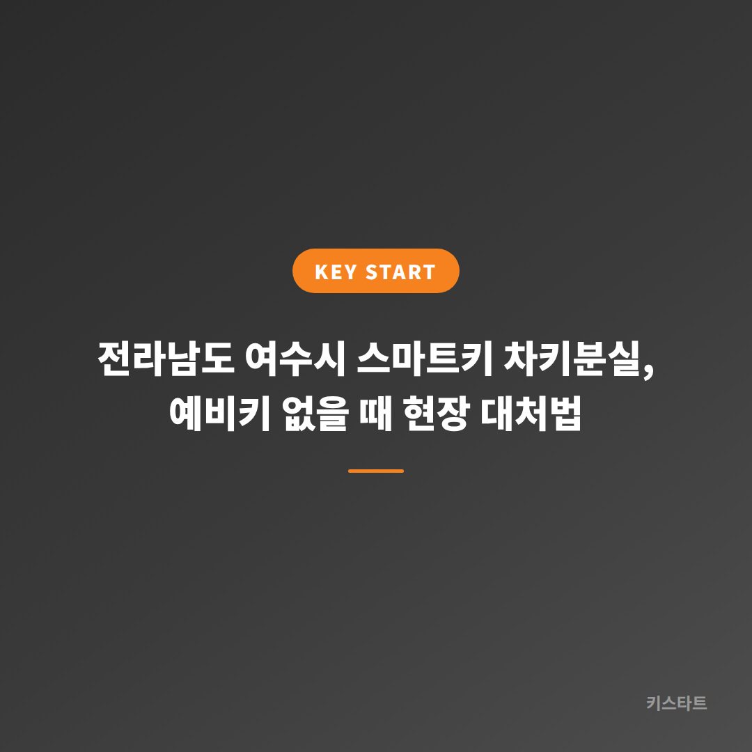 전라남도 여수시 스마트키 차키분실, 예비키 없을 때 현장 대처법 대표 이미지