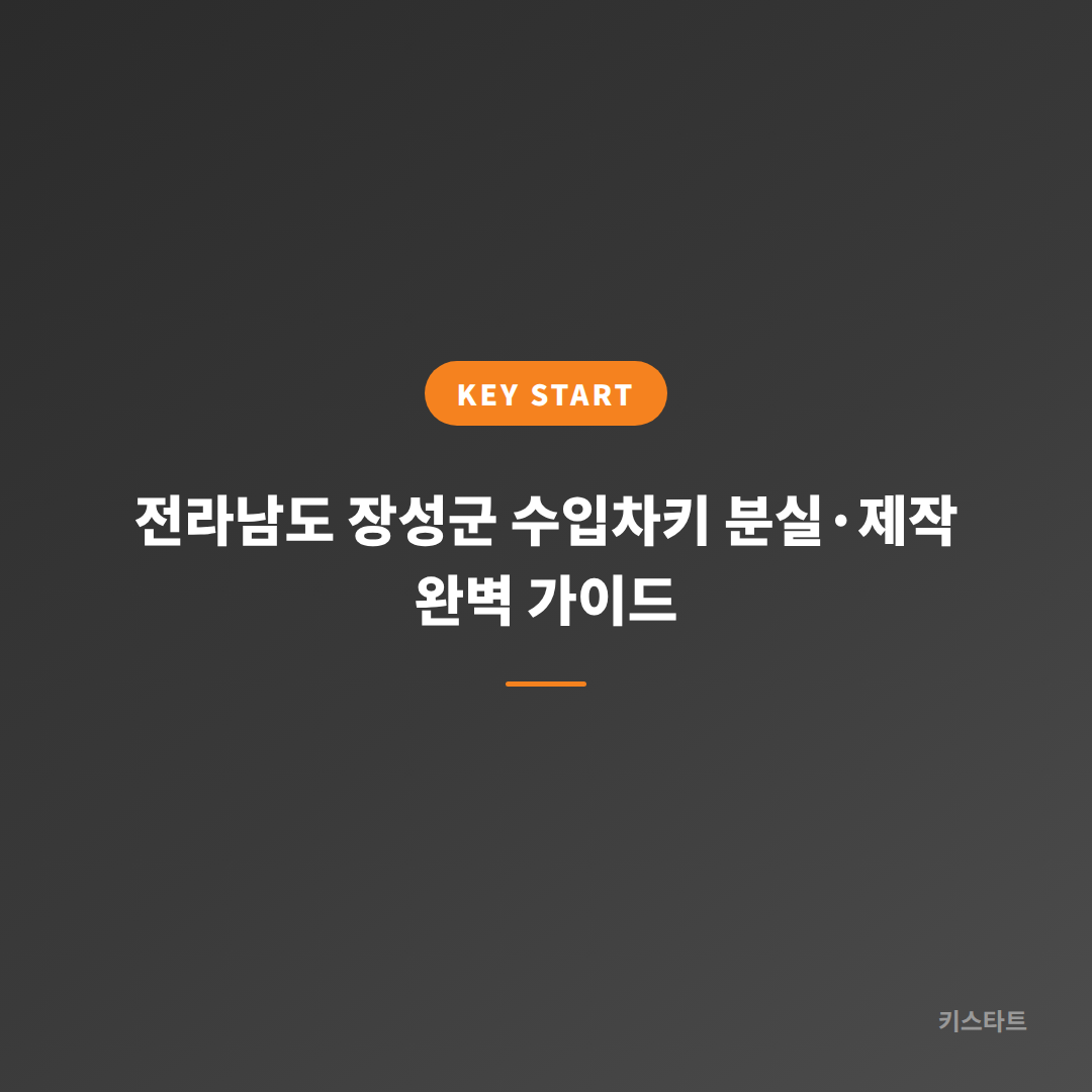 전라남도 장성군 수입차키 분실·제작 완벽 가이드
