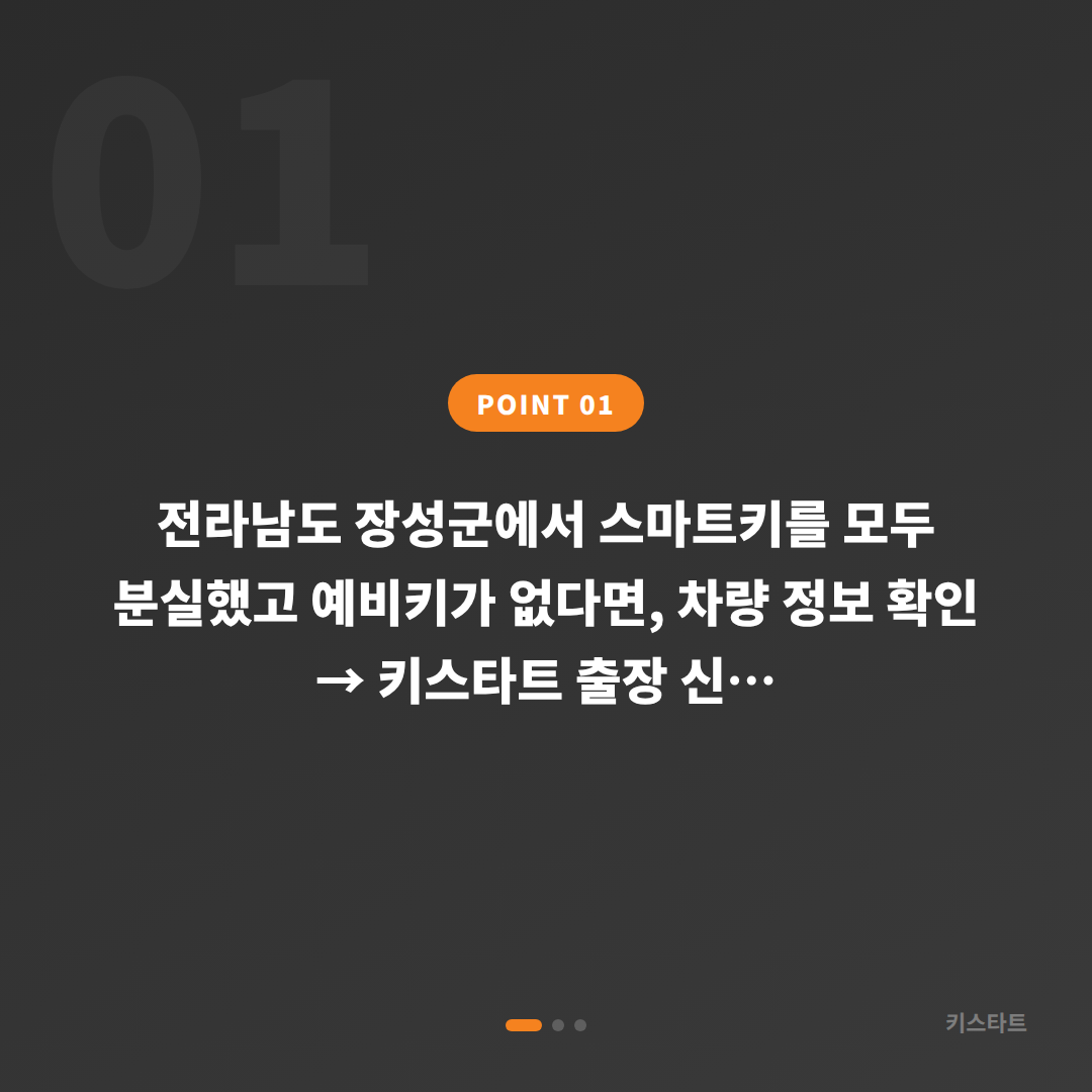 전라남도 장성군 차키분실 예비키 없을 때 확인사항 - 상황 요약