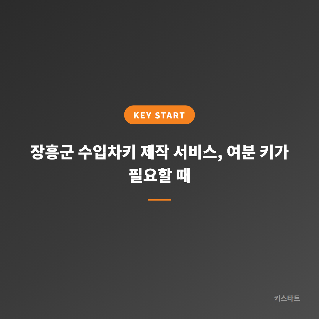 장흥군 수입차키 제작 서비스, 여분 키가 필요할 때