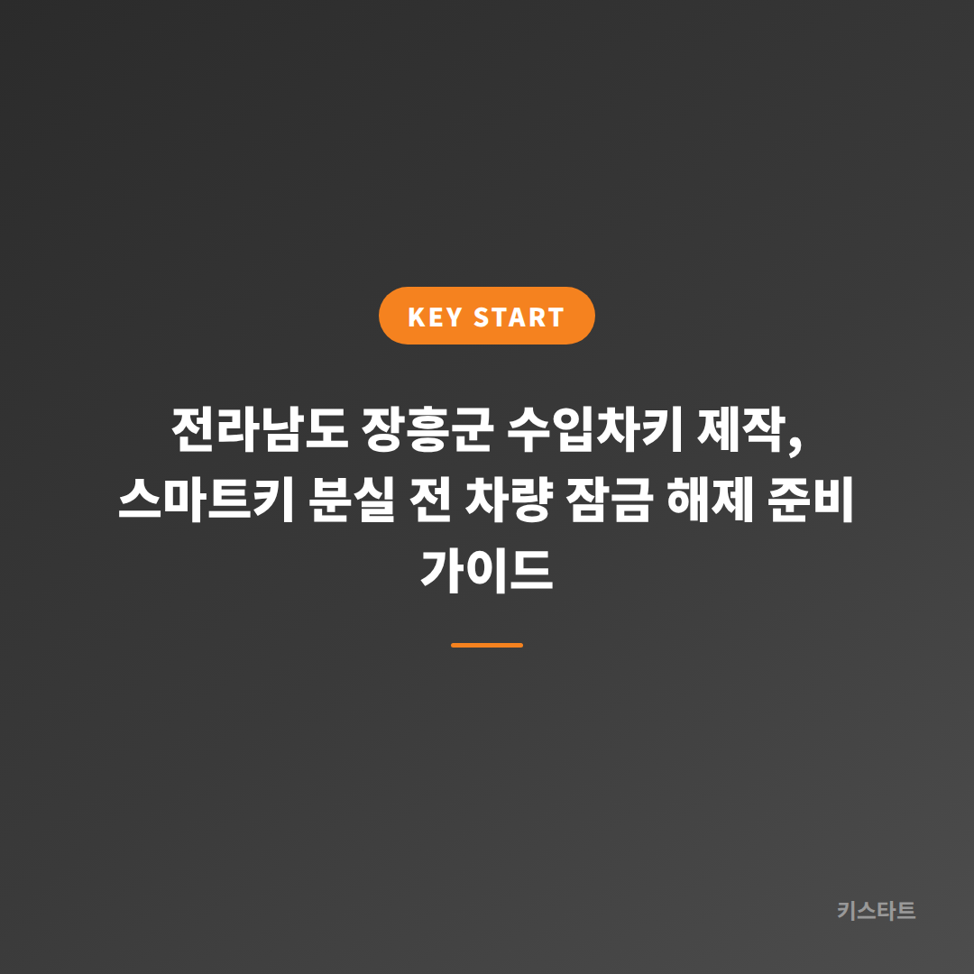 전라남도 장흥군 수입차키 제작, 스마트키 분실 전 차량 잠금 해제 준비 가이드