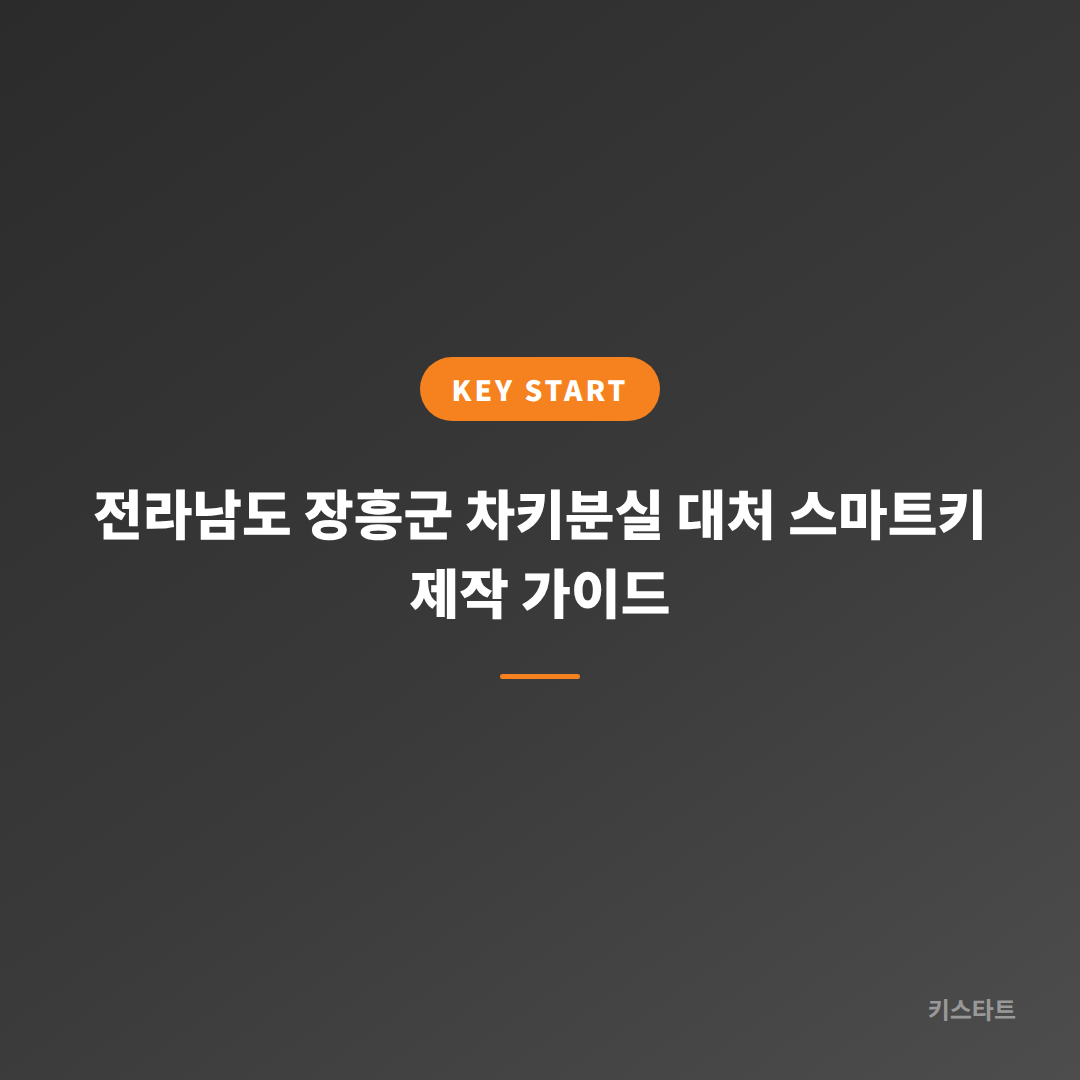 전라남도 장흥군 차키분실 대처 스마트키 제작 가이드 대표 이미지