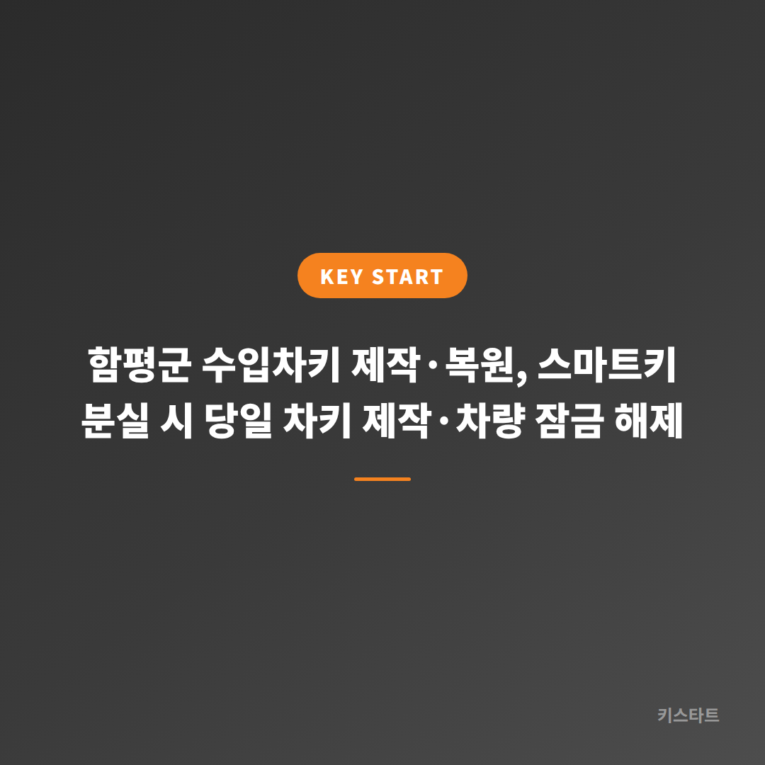 함평군 수입차키 제작·복원, 스마트키 분실 시 당일 차키 제작·차량 잠금 해제