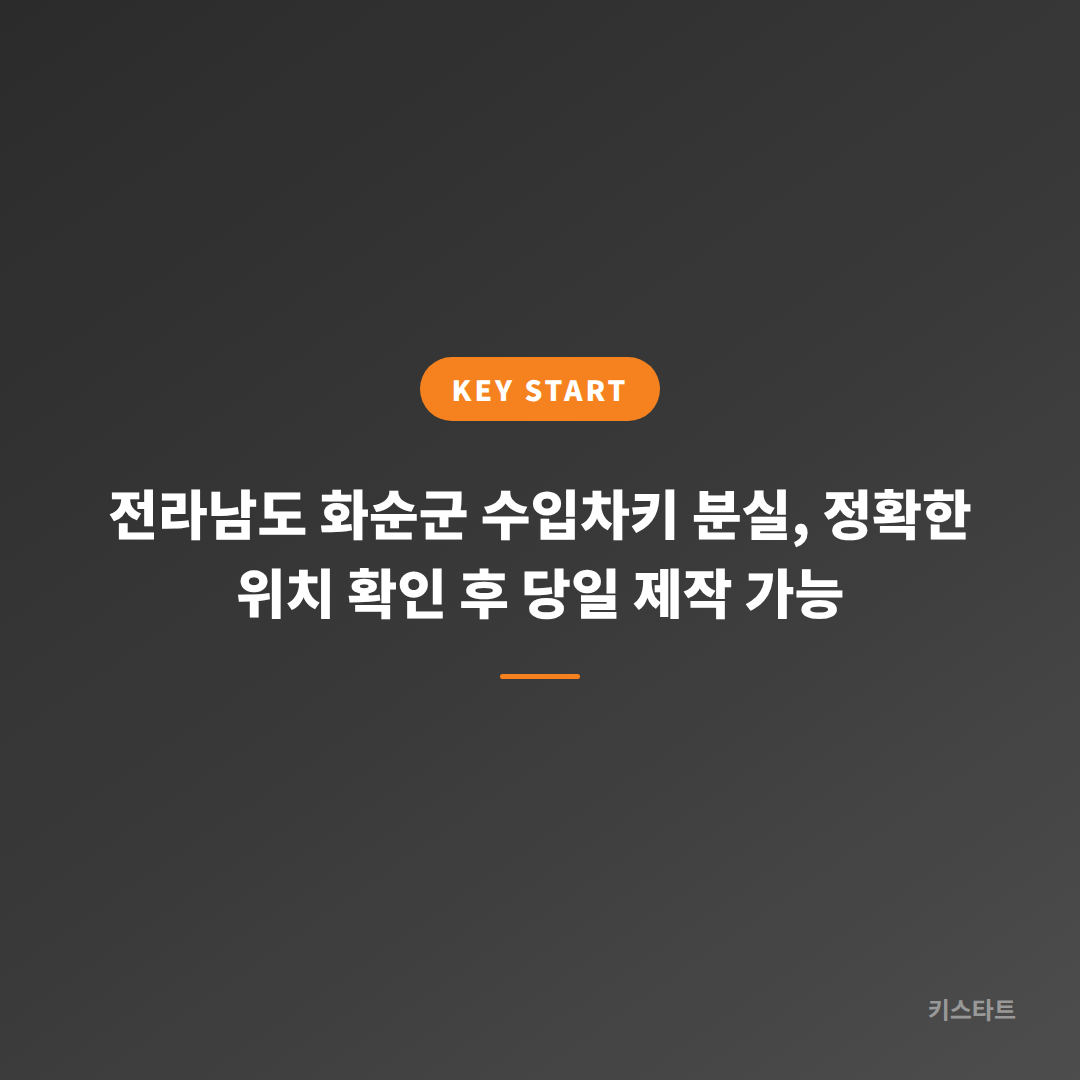 전라남도 화순군 수입차키 분실, 정확한 위치 확인 후 당일 제작 가능 대표 이미지