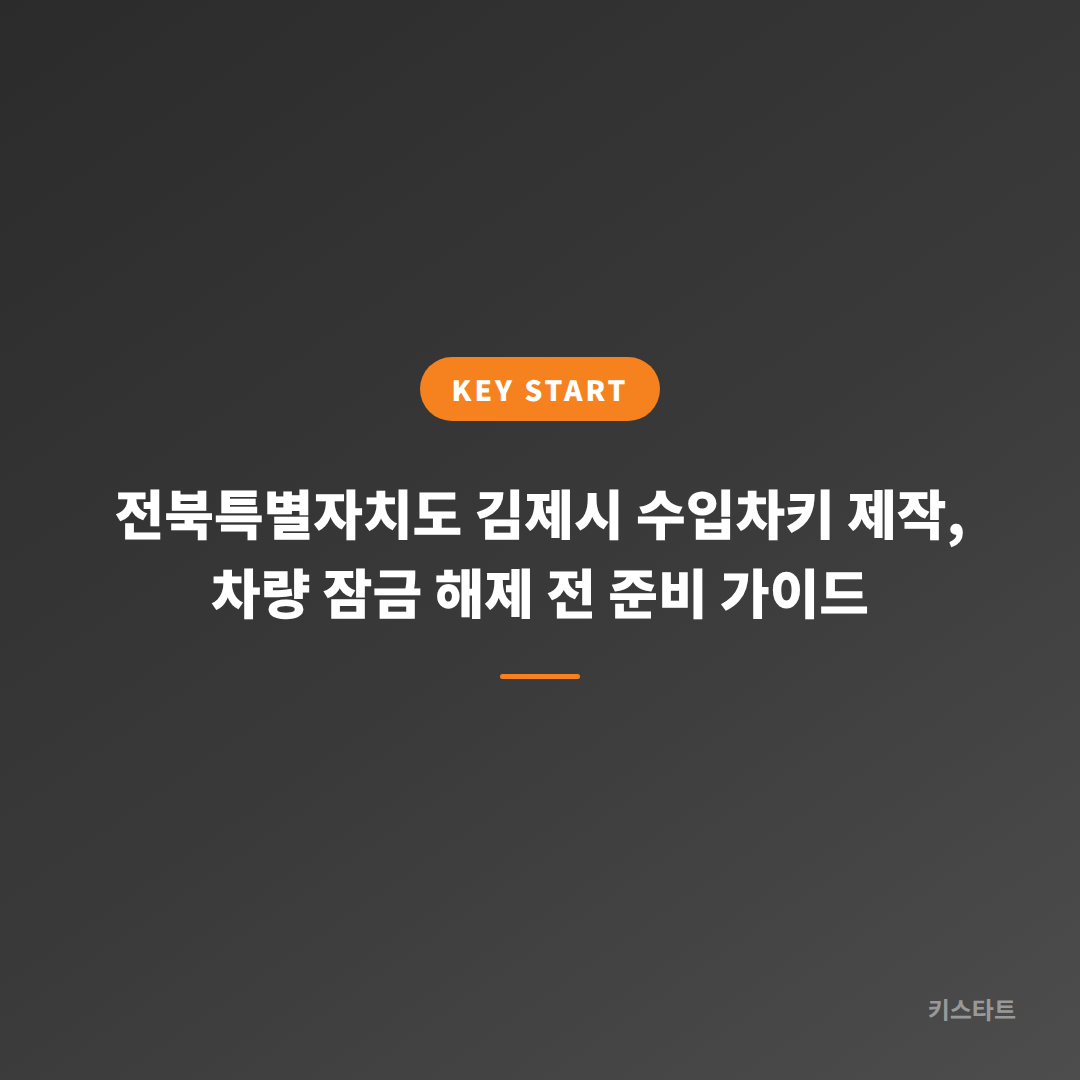 전북특별자치도 김제시 수입차키 제작, 차량 잠금 해제 전 준비 가이드