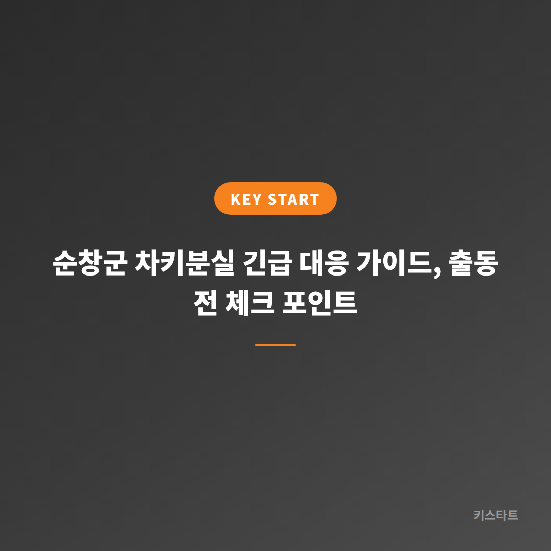 순창군 차키분실 긴급 대응 가이드, 출동 전 체크 포인트