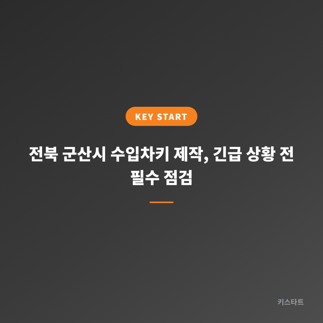 전북 군산시 수입차키 제작, 긴급 상황 전 필수 점검