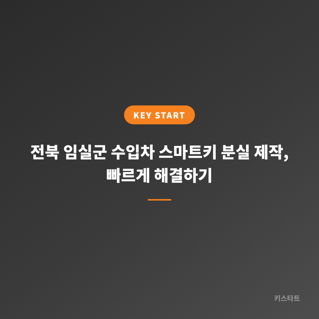전북 임실군 수입차 스마트키 분실 제작, 빠르게 해결하기