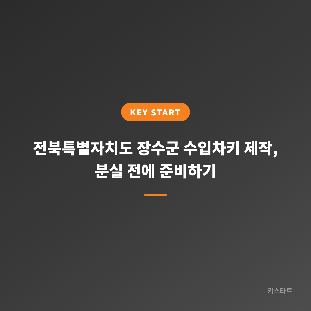 전북특별자치도 장수군 수입차키 제작, 분실 전에 준비하기