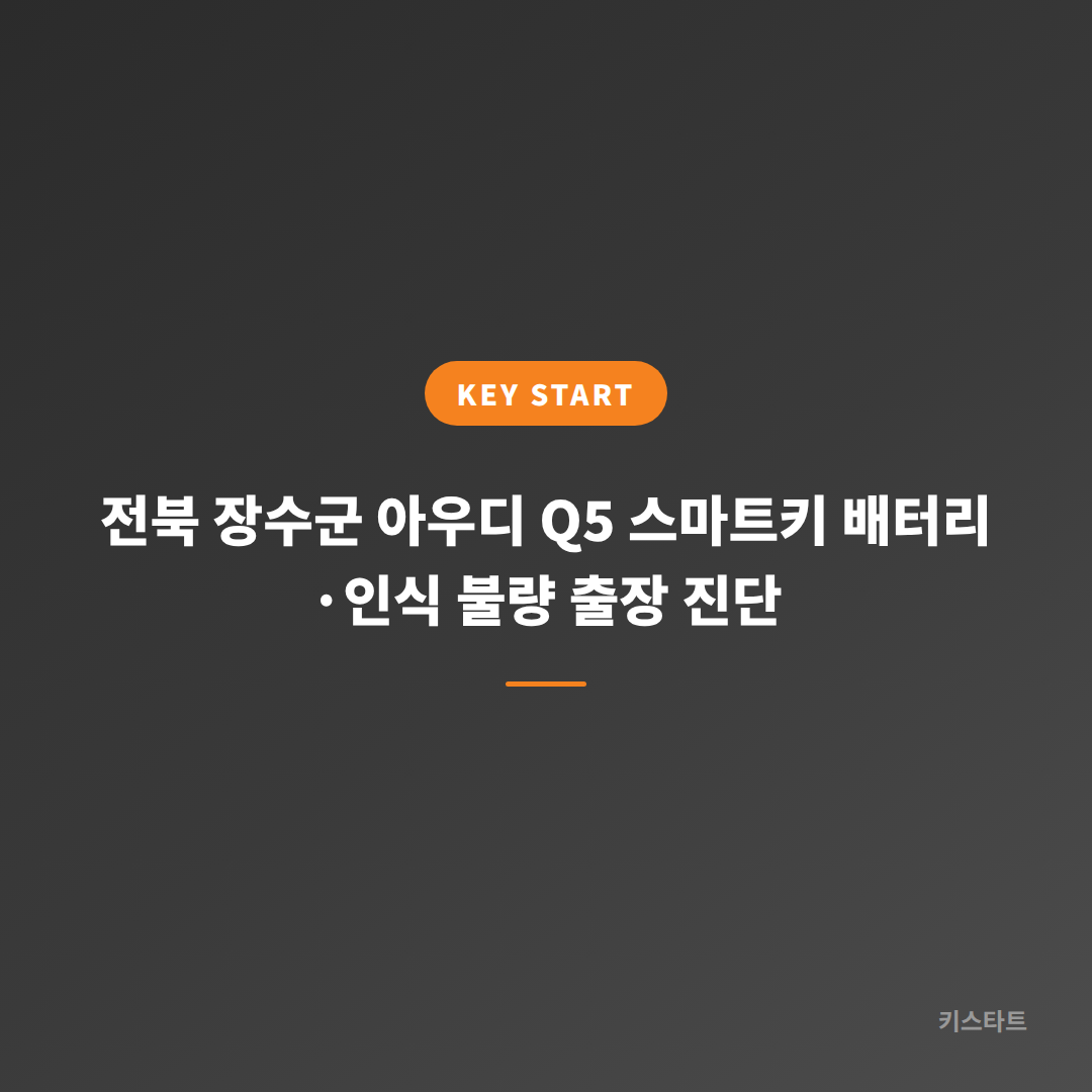 전북 장수군 아우디 Q5 스마트키 배터리·인식 불량 출장 진단 대표 이미지