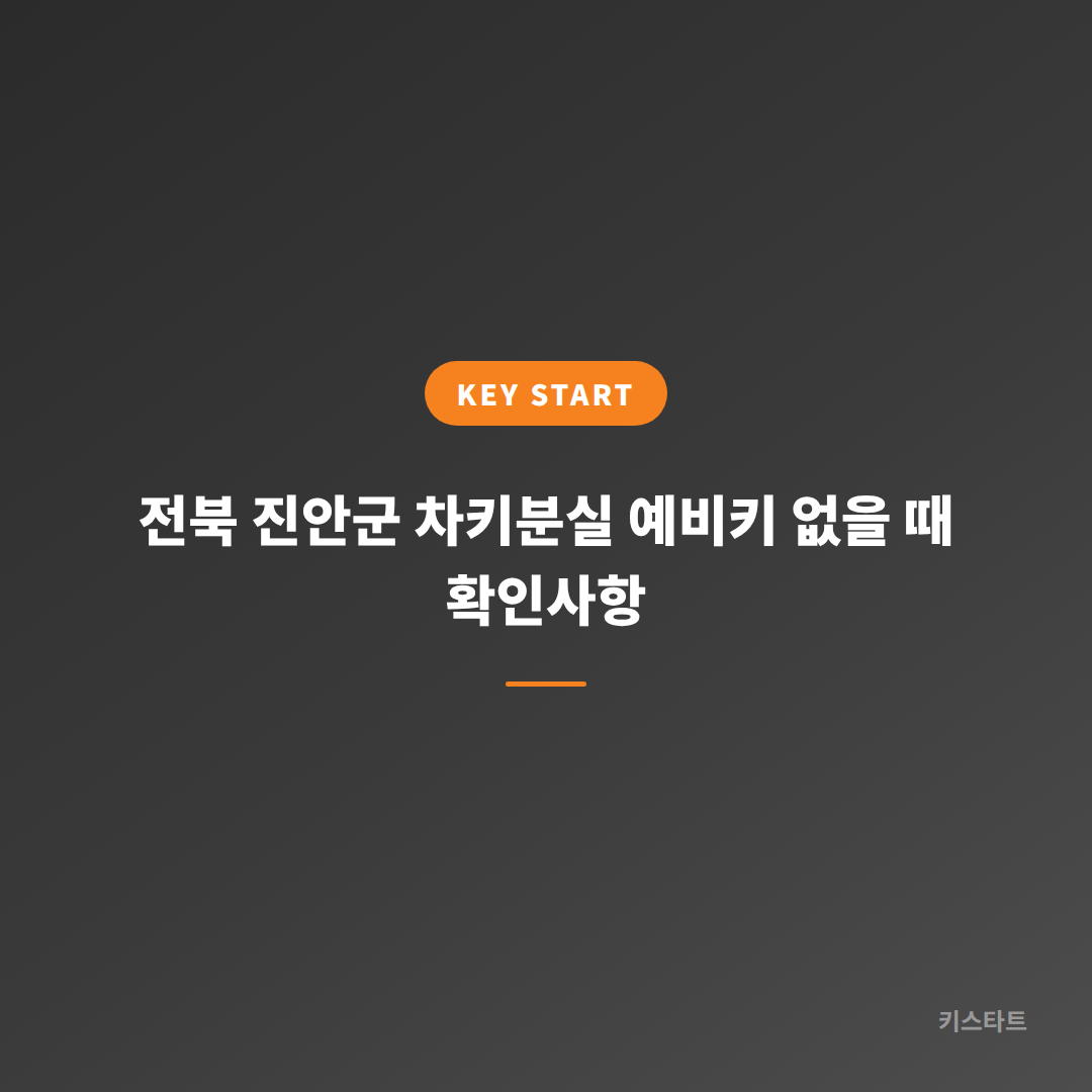 전북 진안군 차키분실 예비키 없을 때 확인사항