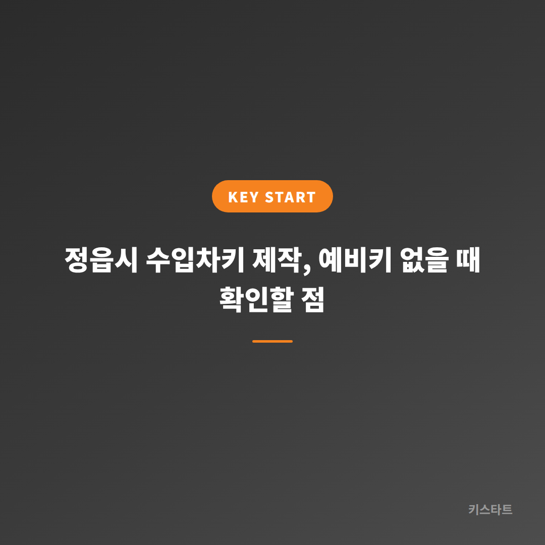 정읍시 수입차키 제작, 예비키 없을 때 확인할 점 대표 이미지