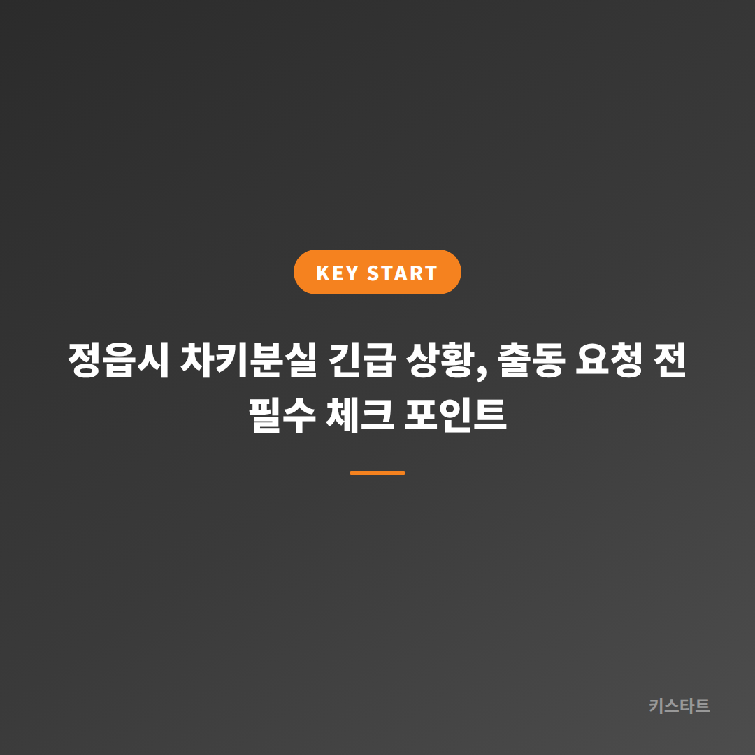 정읍시 차키분실 긴급 상황, 출동 요청 전 필수 체크 포인트
