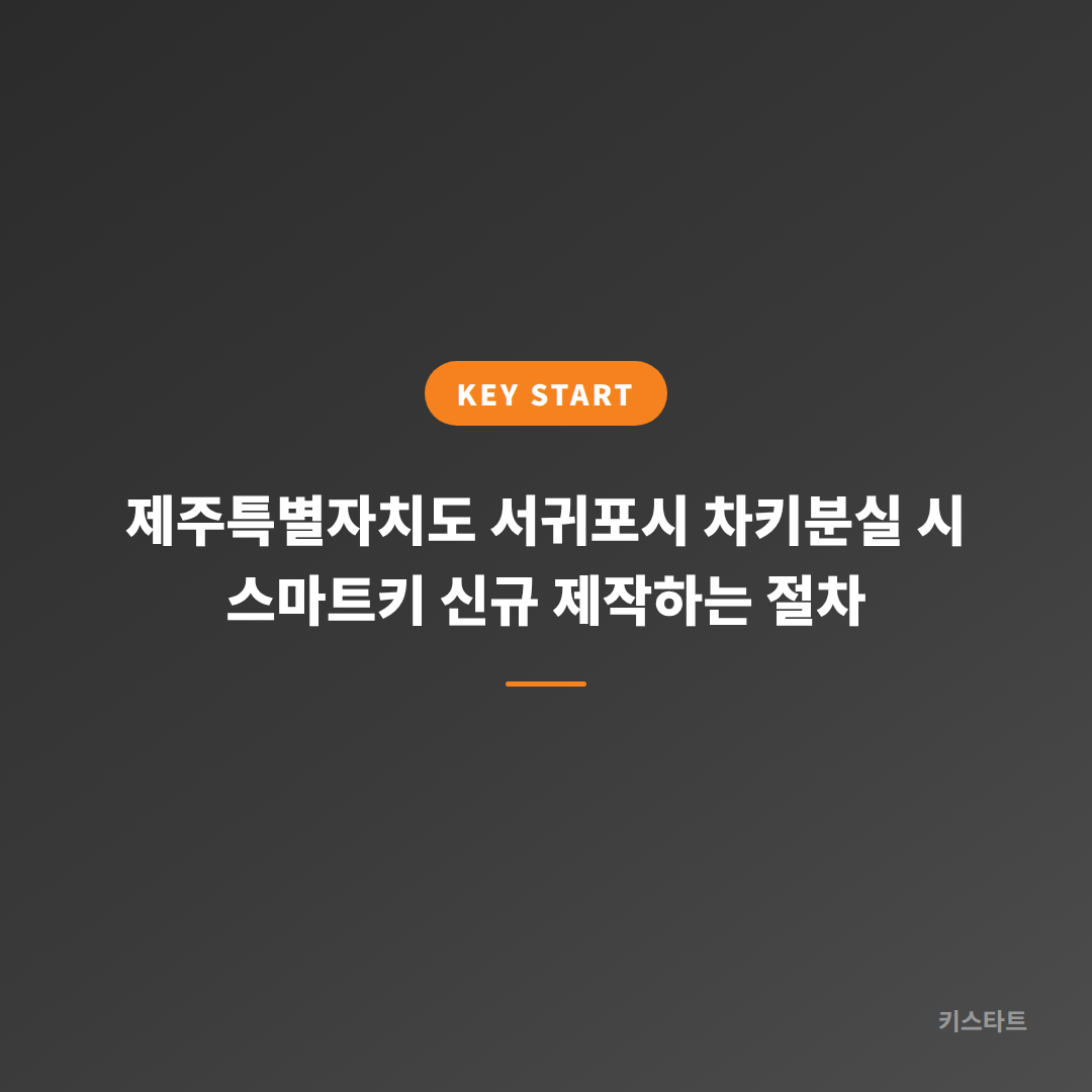 제주특별자치도 서귀포시 차키분실 시 스마트키 신규 제작하는 절차
