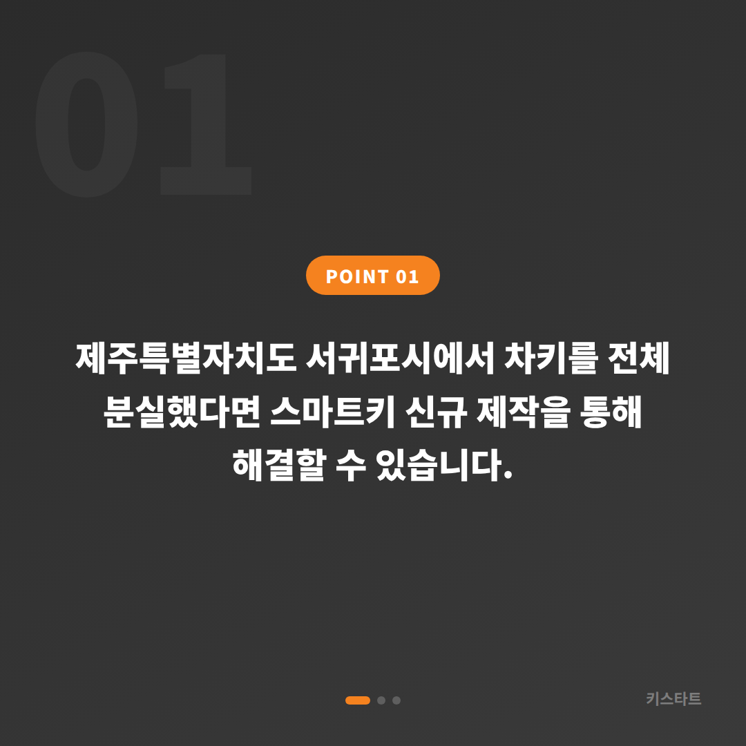 제주특별자치도 서귀포시 차키분실 시 스마트키 신규 제작하는 절차 - 상황 요약